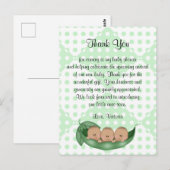 Baby shower Bedankt Triplets Erwten in een Pod Briefkaart (Voorkant / Achterkant)