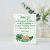 Baby shower Bedankt Twins Peas in a Pod Briefkaart (Staand voorkant)