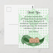 Baby shower Bedankt Twins Peas in a Pod Briefkaart (Voorkant / Achterkant)