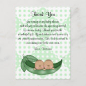 Baby shower Bedankt Twins Peas in a Pod Briefkaart (Voorkant)
