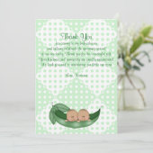 Baby shower Bedankt Twins Peas in a Pod Kaart (Staand voorkant)