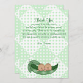 Baby shower Bedankt Twins Peas in a Pod Kaart (Voorkant / Achterkant)
