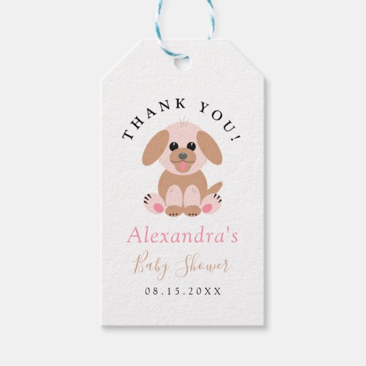 Baby shower Bedankt voor je neutrale persoonlijke  Cadeaulabel (Voorkant)