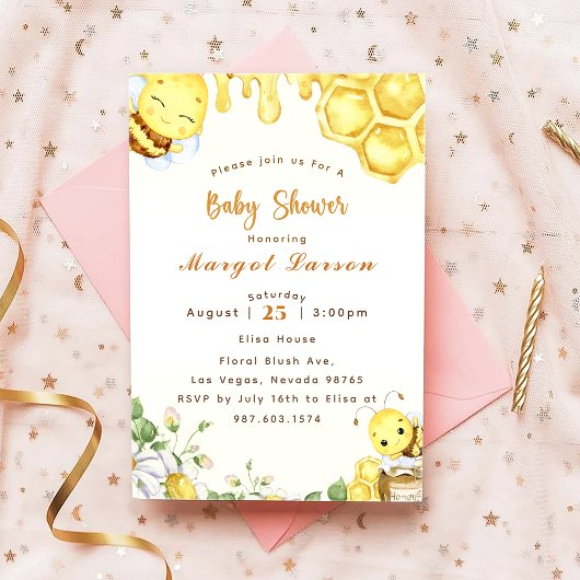 Baby shower Bee Baby shower Kaart