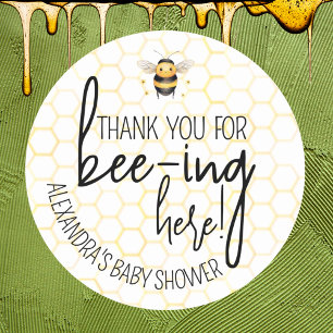Baby shower Bee Honeycomb Bedankt Favor Ronde Sticker