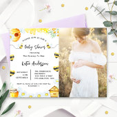 Baby shower Bee Zonnebloem Fotouitnodiging Kaart