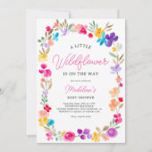 Baby shower beemdwei van geverfde tuinplanten kaart (Voorkant)