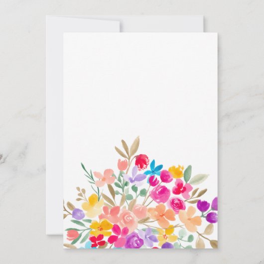 Baby shower beemdwei van geverfde tuinplanten kaart (Achterkant)