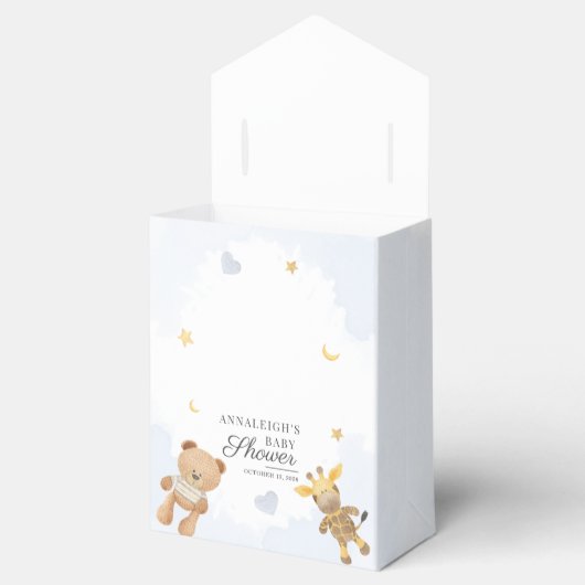Baby shower Beer en Giraffe Waterverf Bedankdoosjes (Geopend)