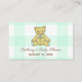Baby shower Beer Mint Groene Luier Raffle Ticket Informatiekaartje (Achterkant)