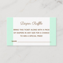 Baby shower Beer Mint Groene Luier Raffle Ticket Informatiekaartje