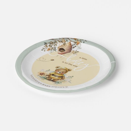 Baby shower Beer van kleine honingbijen Papieren Bordje (Gekanteld)