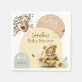 Baby shower Beer van kleine honingbijen Servet (Voorkant)