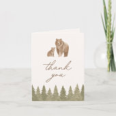 Baby shower Beer Woodland Bedankkaart (Voorkant)