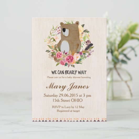 Baby shower Beer Woodland Kaart (Staand voorkant)