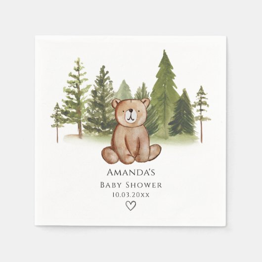 Baby shower Beer Woodland Servet (Voorkant)