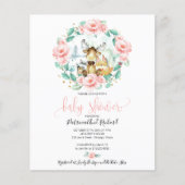 Baby shower Begroting bossen dieren groen (Voorkant)