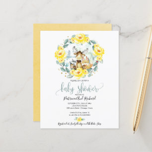 Baby shower Begroting bossen dieren groen