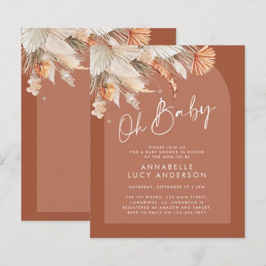 baby shower begroting Terracotta (Voorkant / Achterkant)