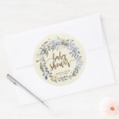 baby shower begunstigt stickers Boho Blue Bloemen (Envelop)