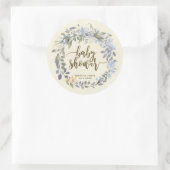 baby shower begunstigt stickers Boho Blue Bloemen (Tas)