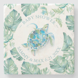 Baby shower begunstigt Tropisch Zee Schildpad Stenen Onderzetter