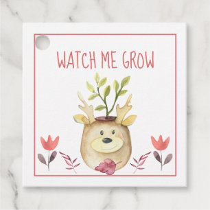 Baby shower Bekijk me kweken bosherten Plant pot Bedankjes Labels