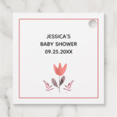Baby shower Bekijk me kweken bosherten Plant pot Bedankjes Labels (Achterkant)