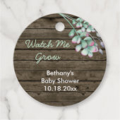Baby shower Bekijk mij groeien rustiek hout & vetp Bedankjes Labels (Voorkant)