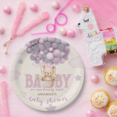 Baby shower Beren ballonnen roze vioet Papieren Bordje (Feest)