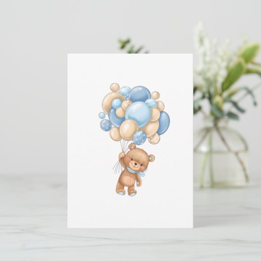Baby shower Beren ballonnen van mama of papa Kaart (Staand voorkant)