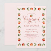 Baby Shower 'Berry Sweet' Kaart (Voorkant / Achterkant)
