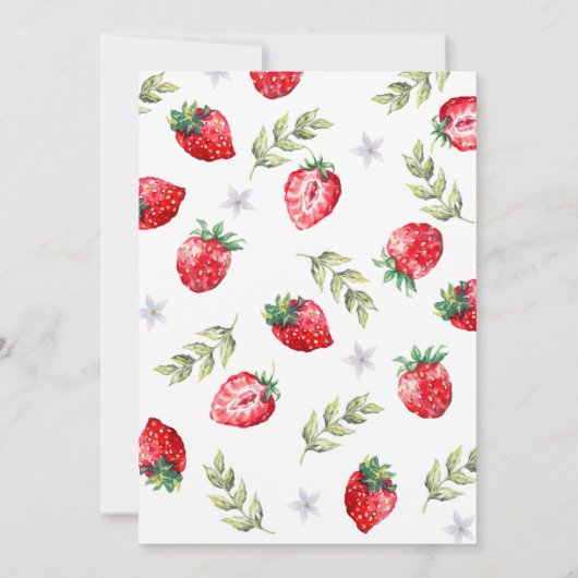  Baby shower "Berry Sweet" Kaart (Achterkant)