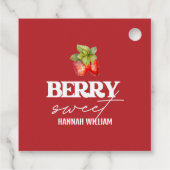 Baby shower Berry Sweet Strawberries Bedankjes Labels (Achterkant)