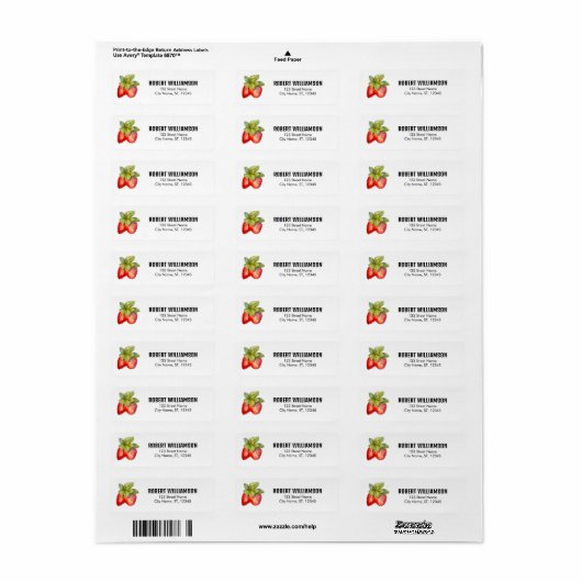 Baby shower Berry Sweet Strawberries Etiket (Full Sheet)