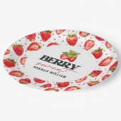 Baby shower Berry Sweet Strawberries Papieren Bordje (Gekanteld)
