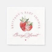 Baby shower Berry Sweet Strawberries Servet (Voorkant)
