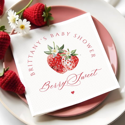 Baby shower Berry Sweet Strawberries Servet