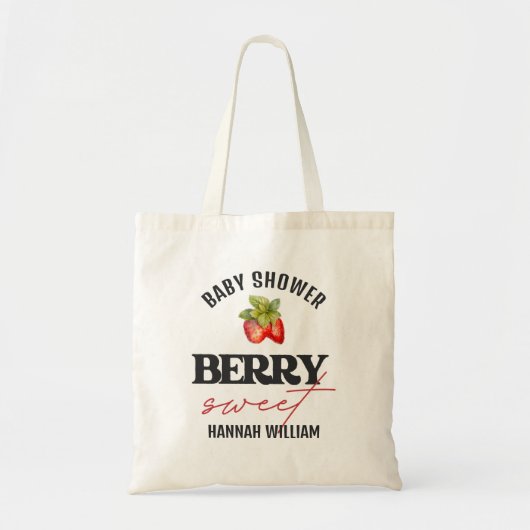 Baby shower Berry Sweet Strawberries Tote Bag (Voorkant)