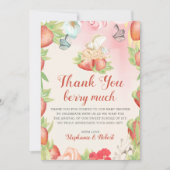 Baby shower Berry Sweet Strawberry Hartelijk dank Bedankkaart (Voorkant)
