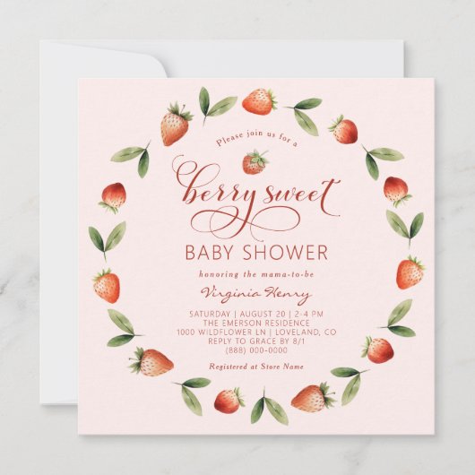 Baby Shower 'Bes Zoet' Kaart (Voorkant)
