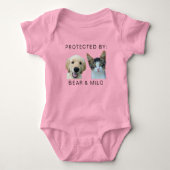Baby shower Beschermd door Pets Custom Dogs and Ca Romper (Voorkant)