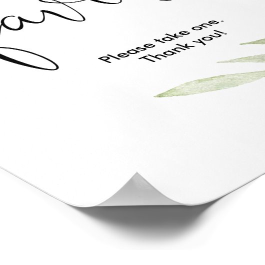 Baby shower bevoordeelt roze groen goudelegant poster (Hoek)