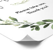 Baby shower bevoordeelt teken groenerige leegant poster (Hoek)