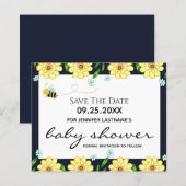 Baby shower Bewaar de datum (Voorkant / Achterkant)