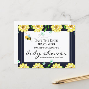 Baby shower Bewaar de datum Briefkaart