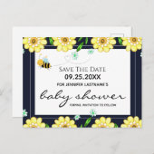 Baby shower Bewaar de datum Briefkaart (Voorkant / Achterkant)