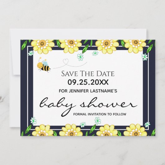 Baby shower Bewaar de datum Kaart (Voorkant)