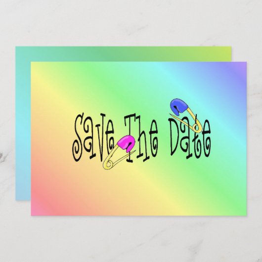 baby shower - BEWAAR DE DATUM - Uitnodiging (Voorkant / Achterkant)