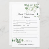 Baby shower Bewerkbare Baby Voorspelling en advies (Voorkant / Achterkant)